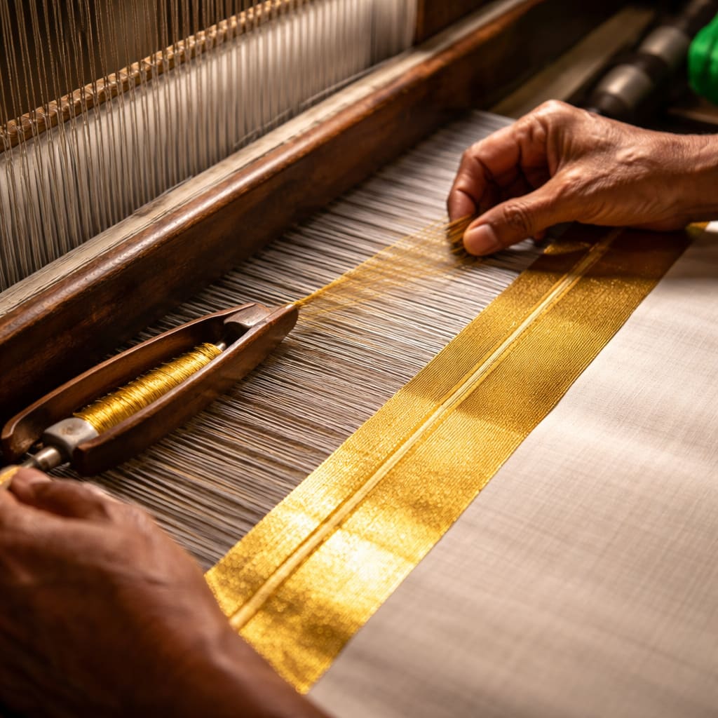  How Handloom Kasavu Sarees Stand Apart When You Drape Them