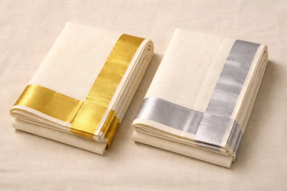 A Dive into Silver and Golden Kasavu Sarees from Kasavika