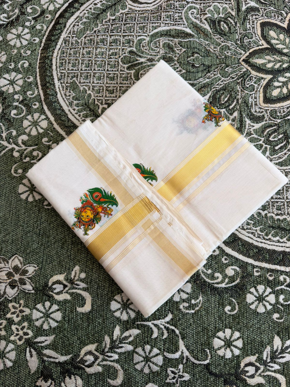 Golden Printed Mundu