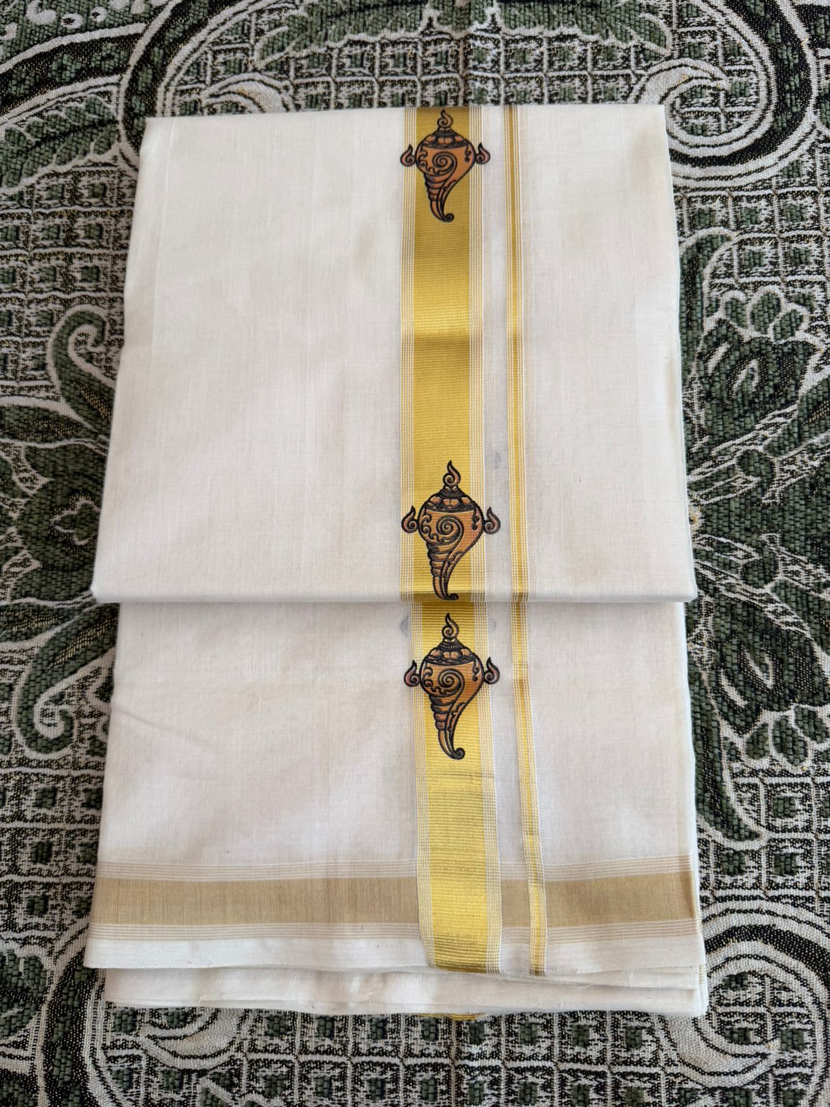 Golden Printed Mundu