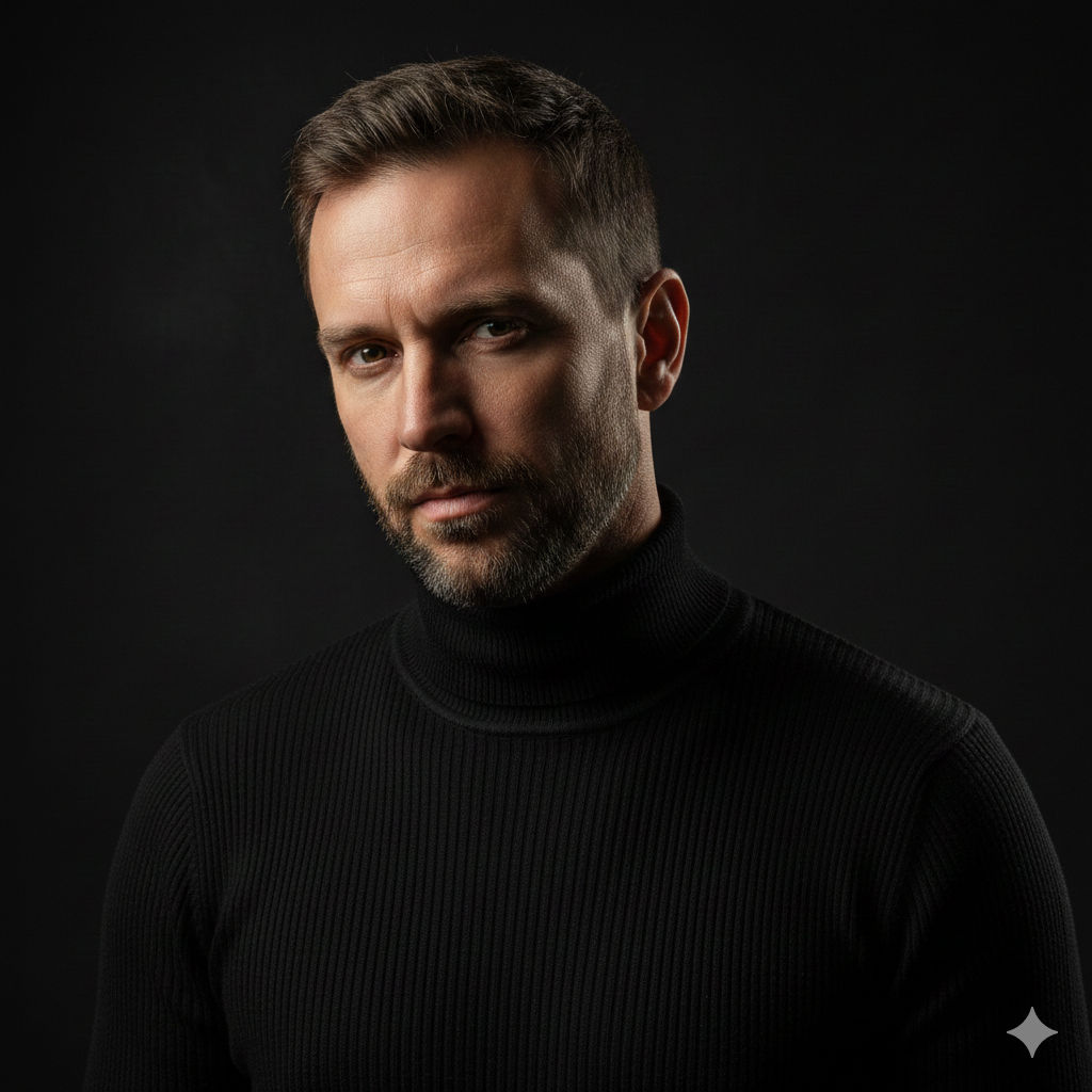 Black Outfit Portrait – Dramatic Side Light