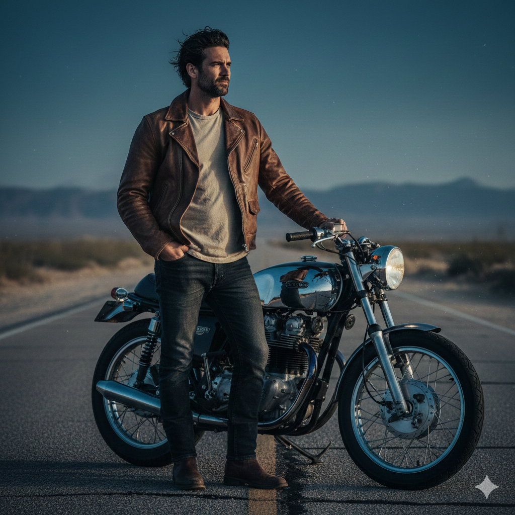 Motorcycle Roadside Pose