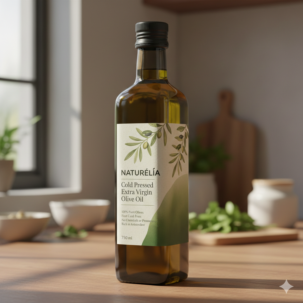 Organic Cold Pressed Oil Bottle