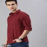 Trending formal Cotton Shirt For MEN - 2XL, Maroon, FREE DELIVERY