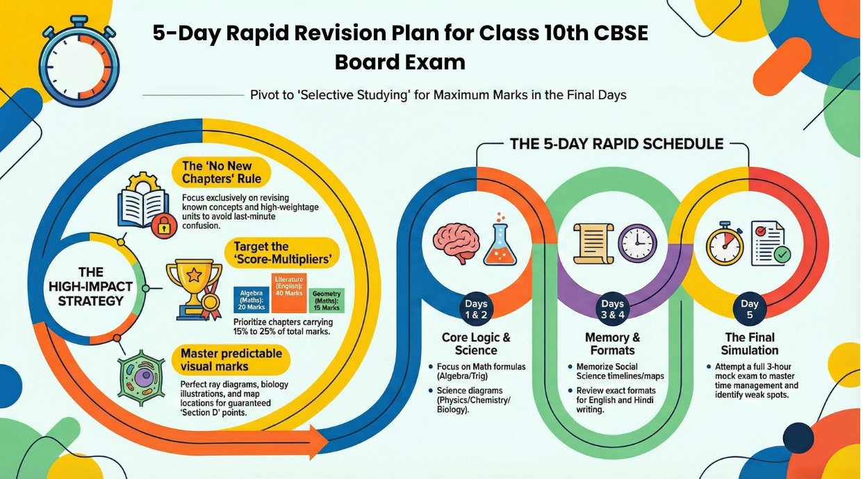 5-Day Rapid Revision Plan for Class 10th CBSE Board Exam