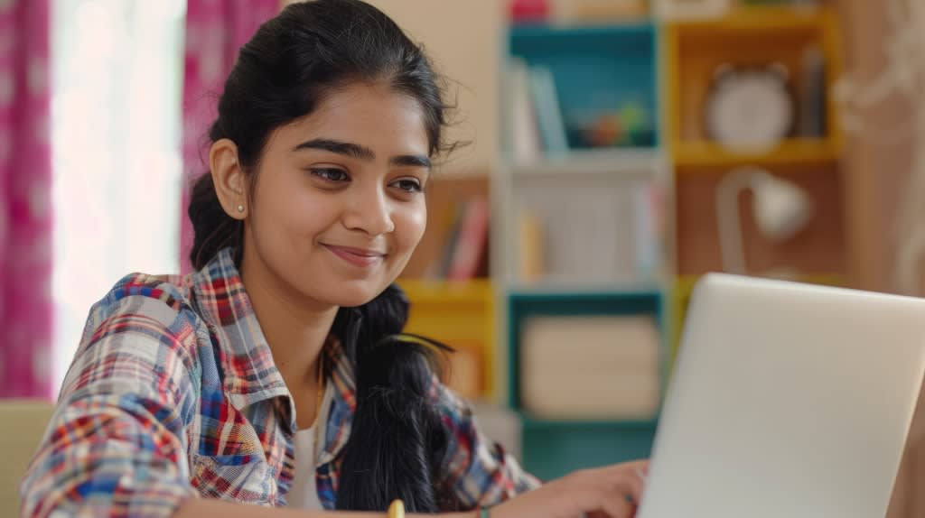 ultra-realistic-close-up-bright-room-beautiful-indian-lady-age-30-working-laptop-laptop-table-min