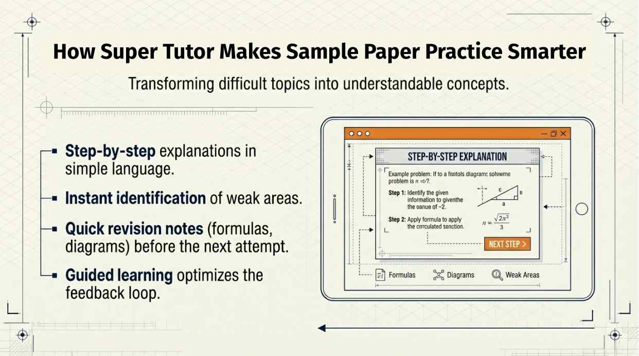 Super Tutor improving Class 10 sample paper practice