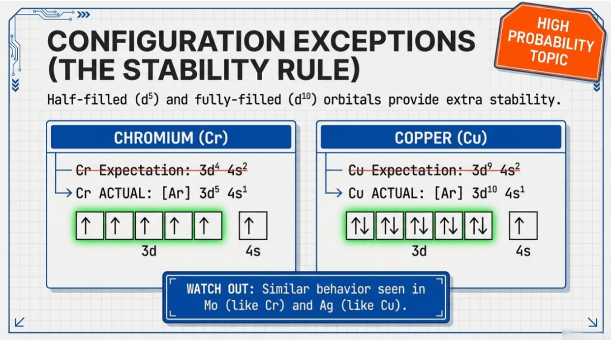 Chromium and copper configuration exceptions
