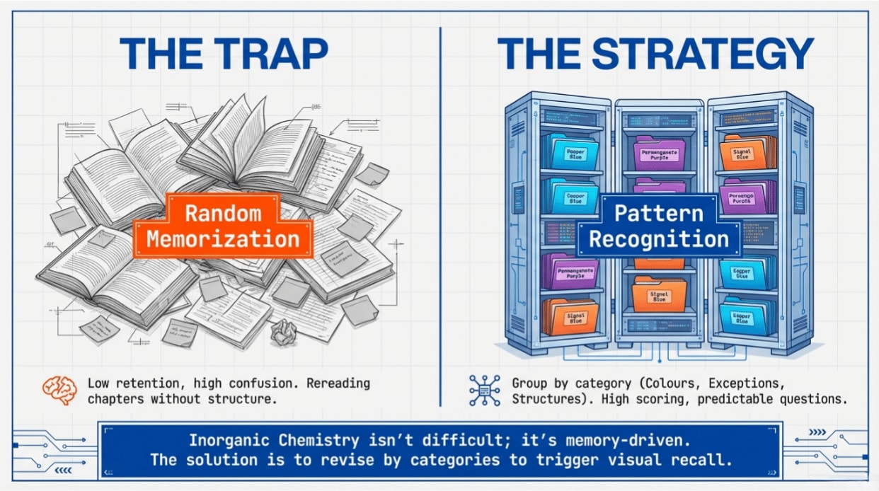 Memorization vs pattern recognition in inorganic chemistry