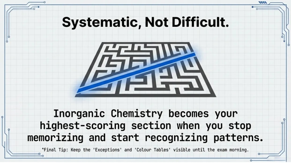 Inorganic chemistry cheat sheet with key exam rules