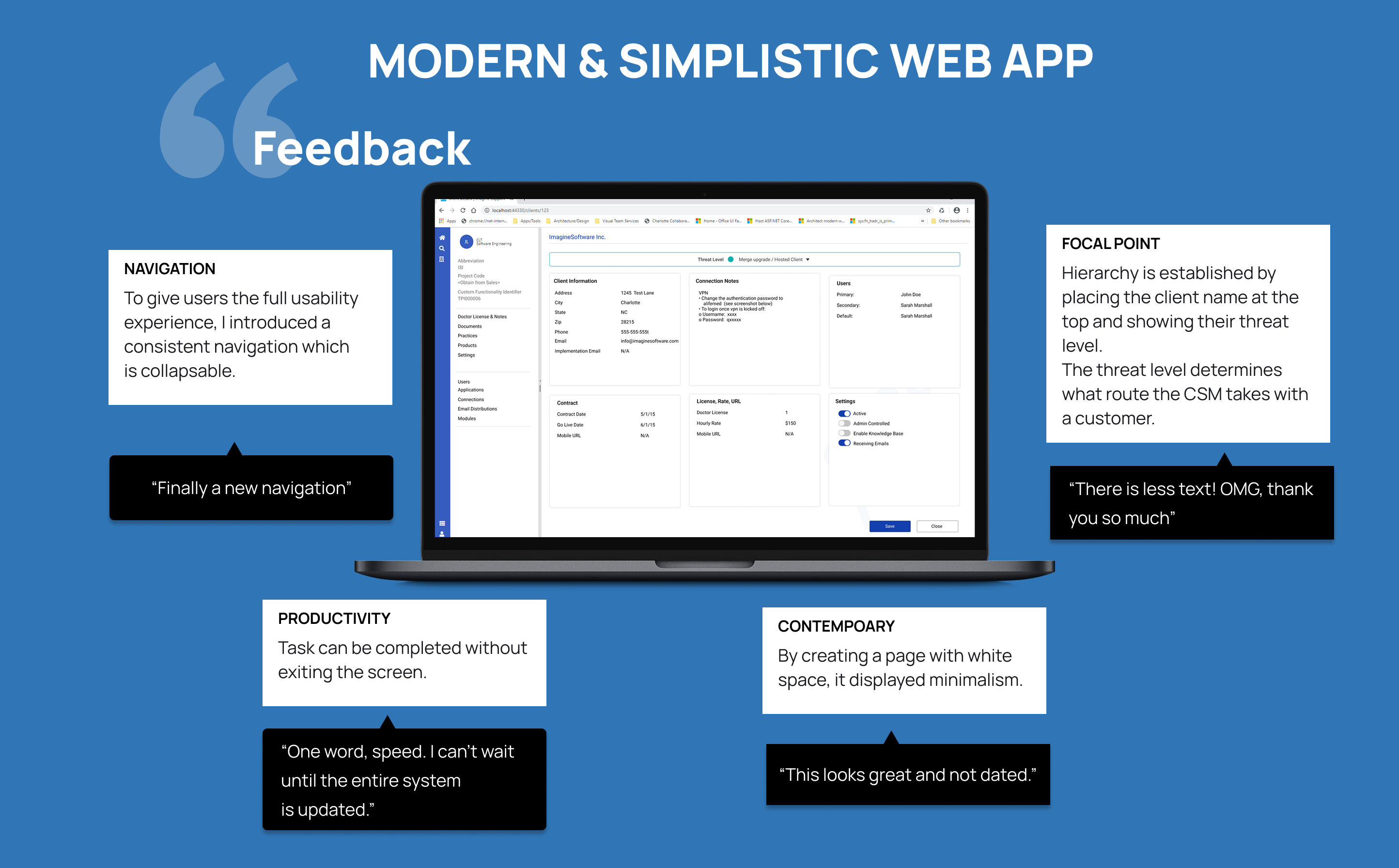User feedback on the final design