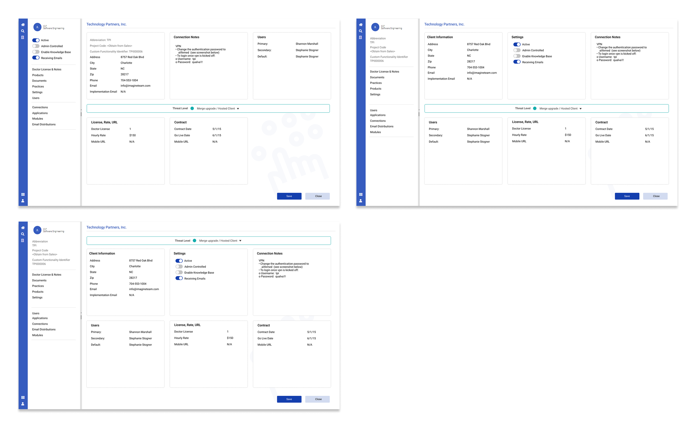 3rd and 4th iterations — navigation introduced, threat level surfaced