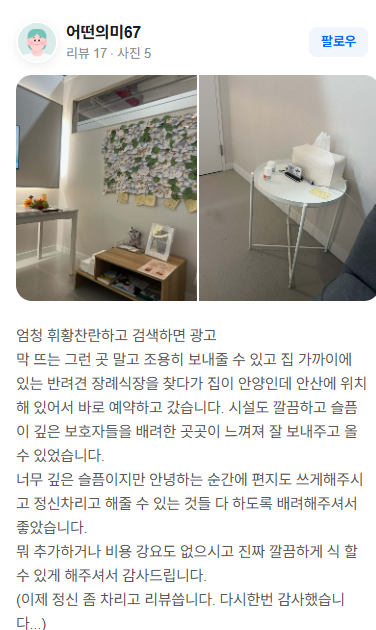 펫브릿지 장례 후기 실제 후기 스크린샷 3