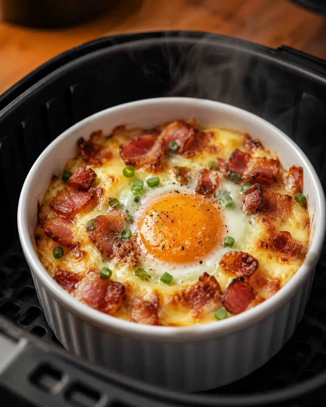 Ovo com Bacon e Queijo