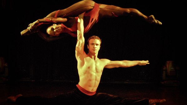 Artistic Duo Two dancers perfom acrobatic ballet