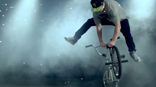 BMX worldchampion flatland Man does stunts with a BMX