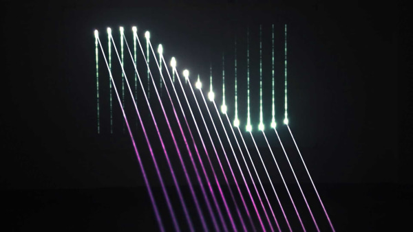laser & projection mapping -- wave with dots