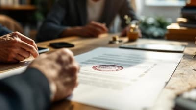 Réunion de copropriété autour d’un règlement, mains, clés et smartphone flou montrant location courte