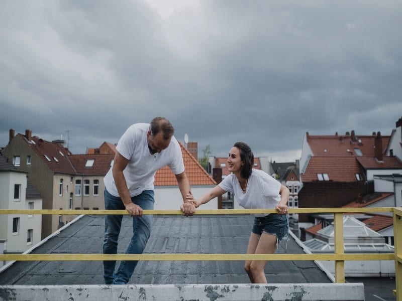 Rooftop Candlelight Proposal proposal setup with romantic decor