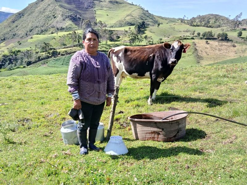 Blanca with her dairy business
