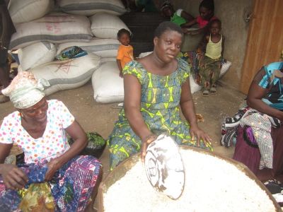 Adjo bought a plot of land with her profits