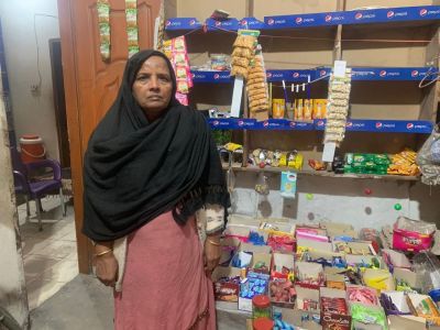 Bushra Bibi increased her income by developing her small grocery enterprise.