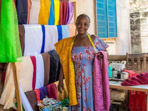 Caroline expanded her sewing business by combining tailoring and fabric sales.