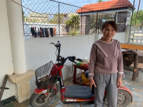 Hiep has now bought an electric bicycle to get her children to school and support their education