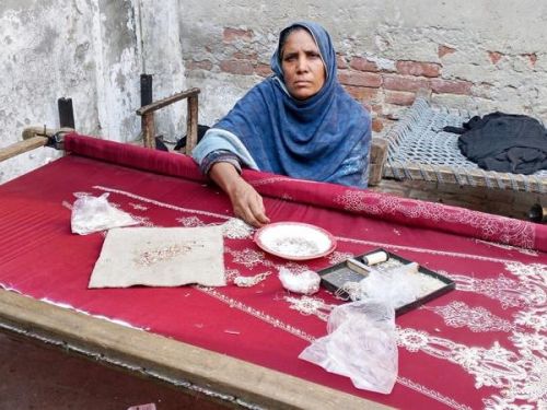 Hameeda Bibi rebuilt her livelihood by growing her traditional embroidery business.