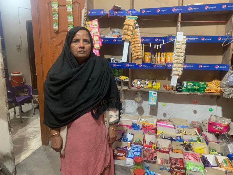 Bushra Bibi increased her income by developing her small grocery enterprise.