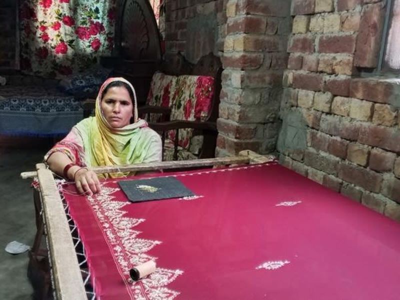 Jamila's embroidery talents help her to grow her income.