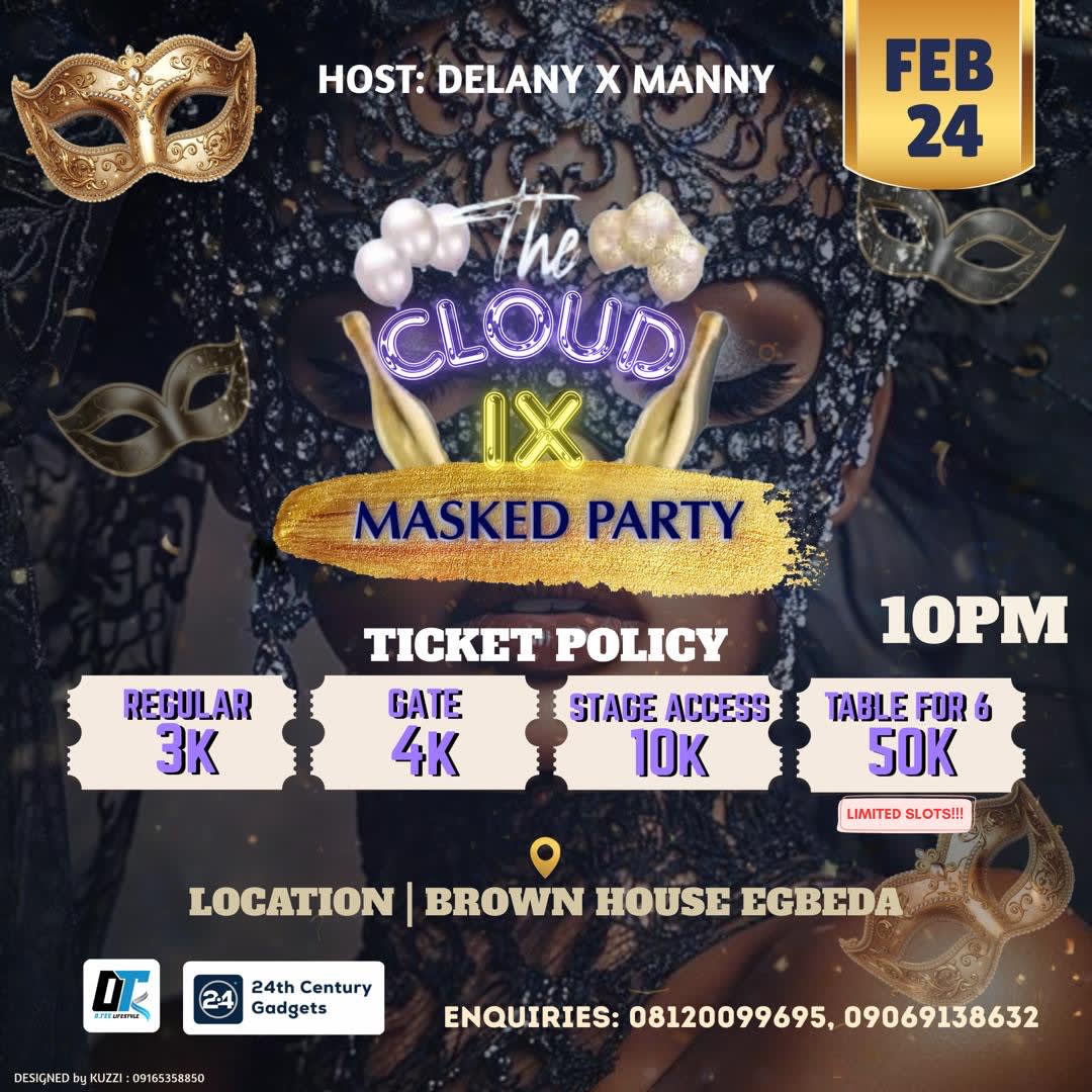 CLOUD IX MASKED PARTY 🎭