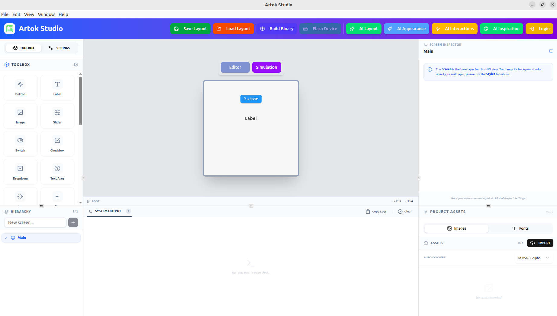 Artok Studio running on MacBook