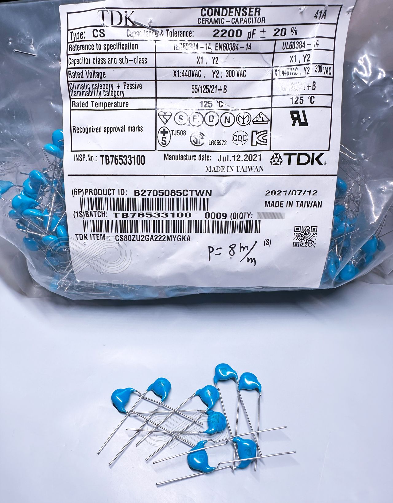 25X CS222M TDK 2200pF 2.2nF 440V/300V X1,Y2 High Voltage 2.6kV