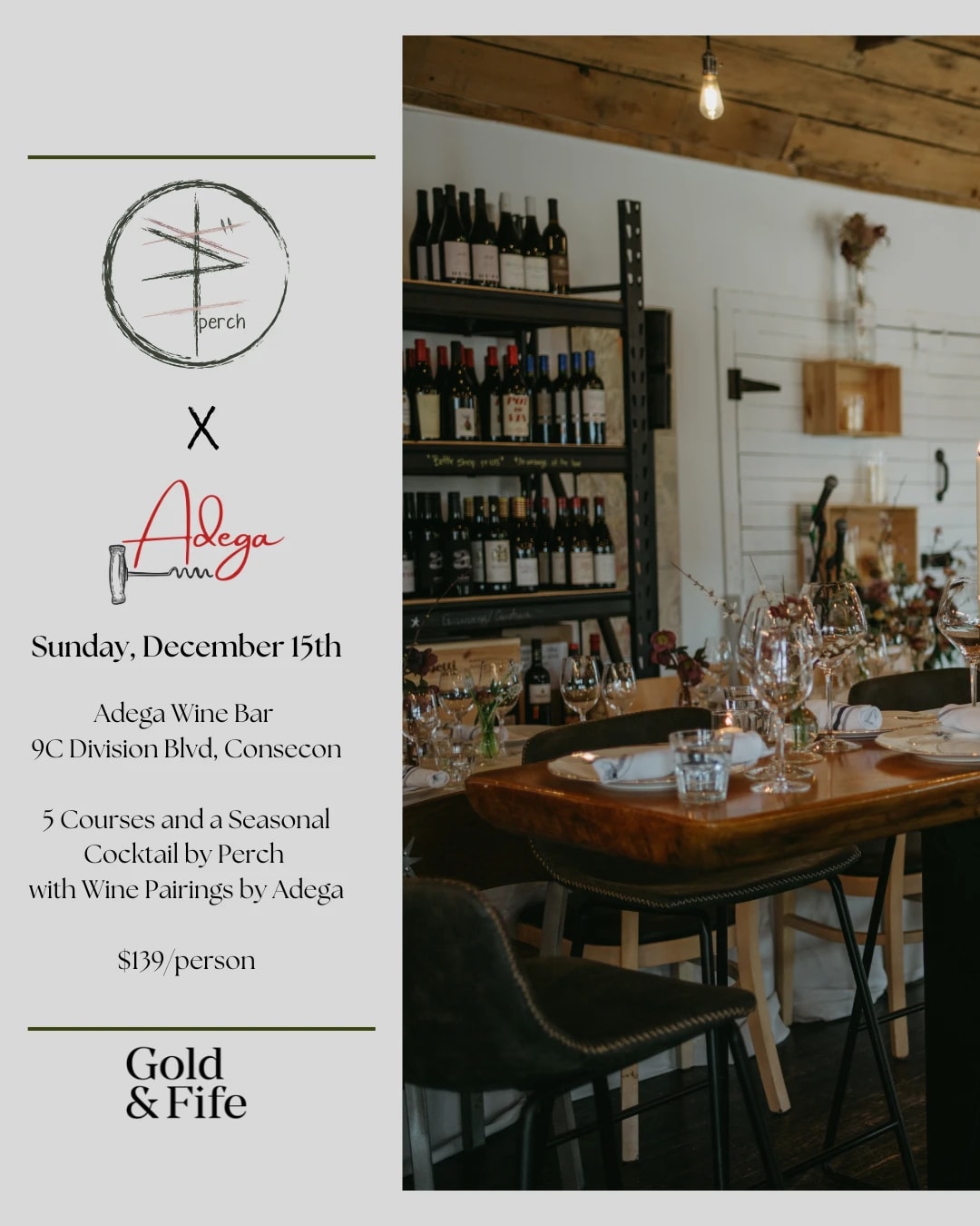 Perch x Adega Tasting Dinner