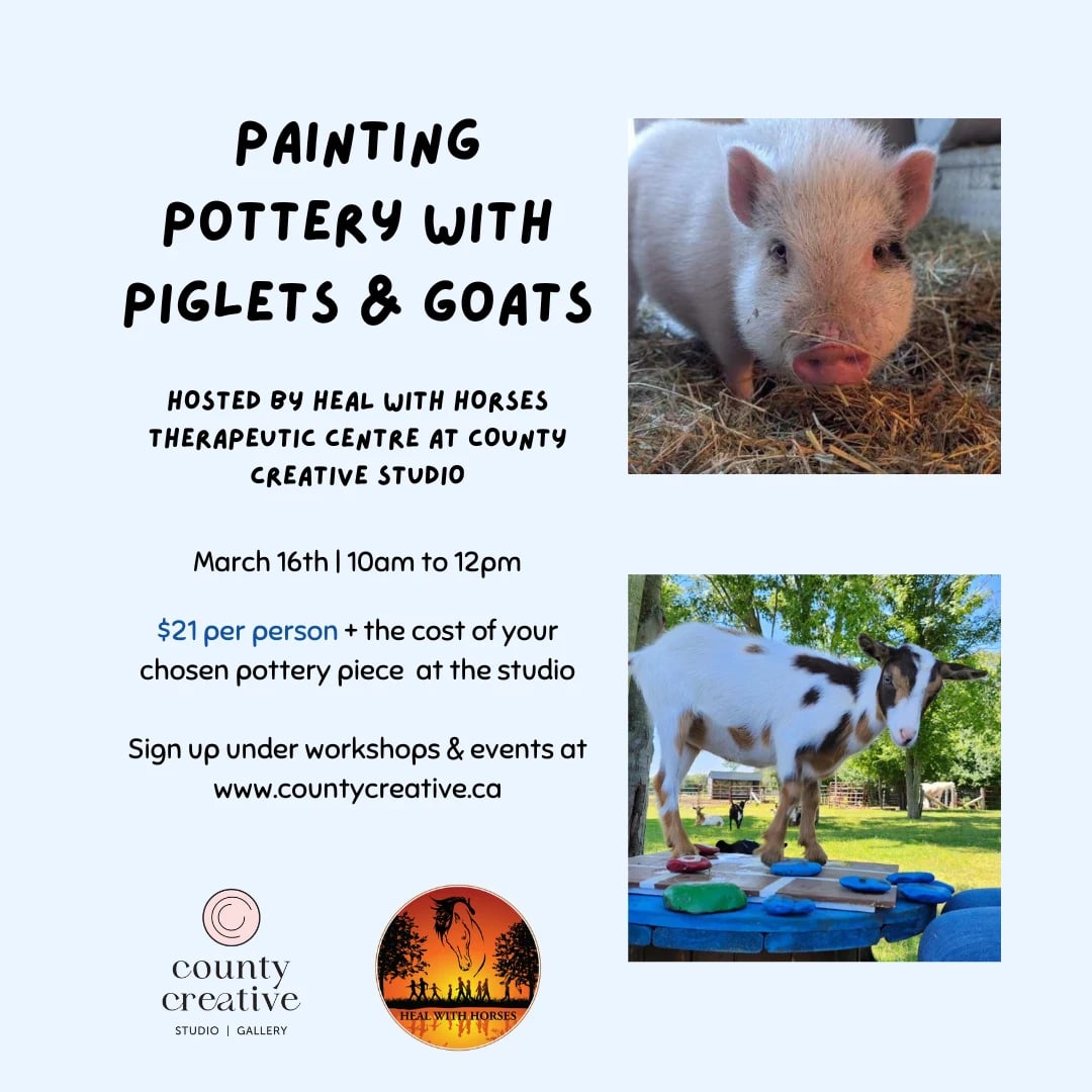 Painting Pottery with Piglets & Goats! 🐷🐐