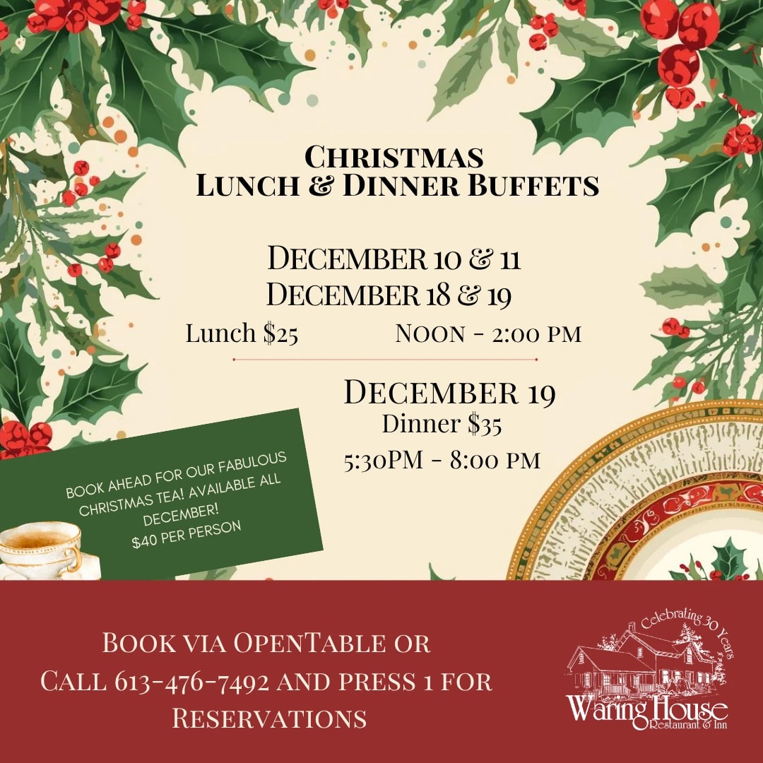 Christmas Get-Together Lunch & Dinner Buffets at The Waring House