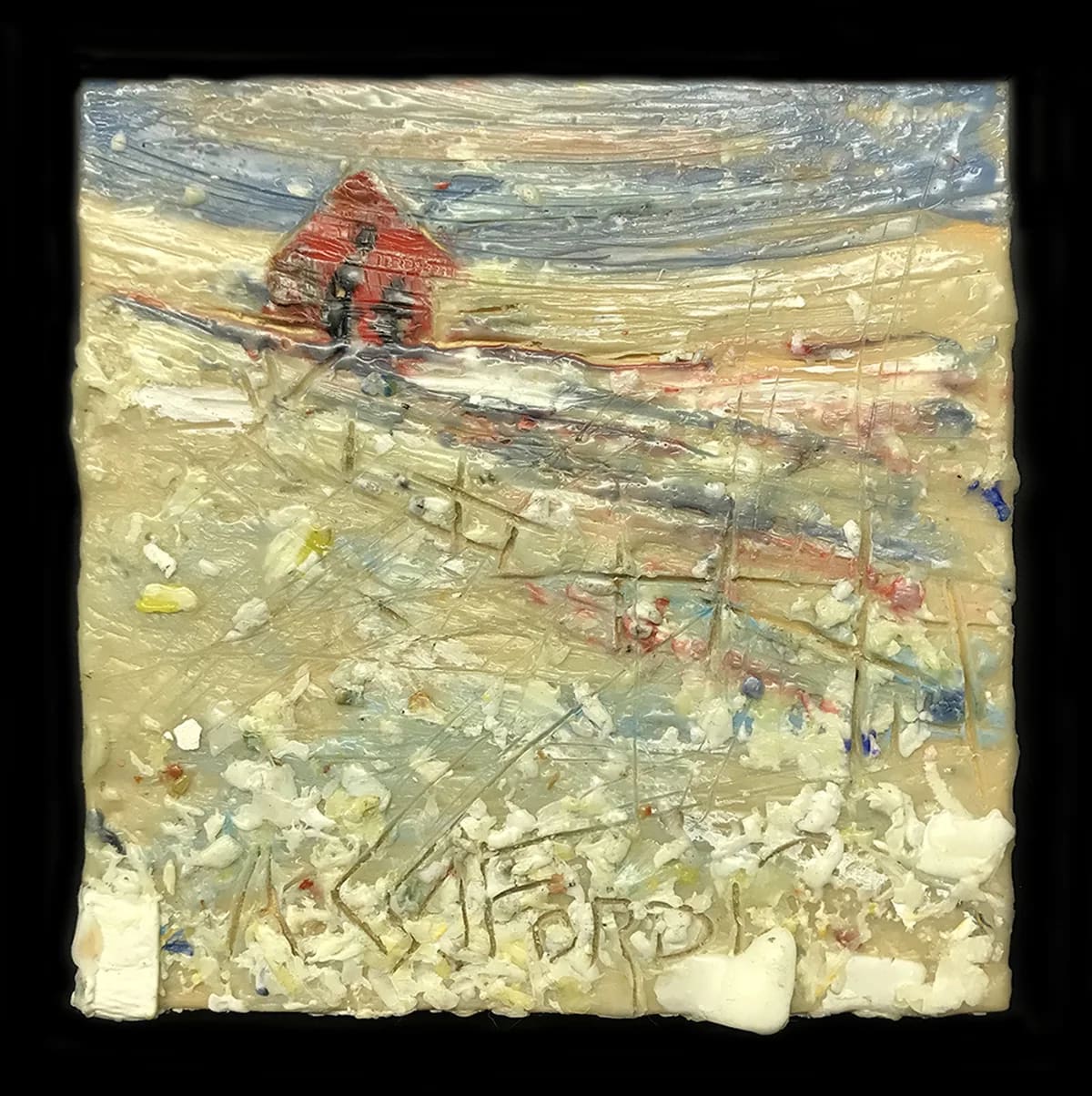 Fields of Wind (Encaustic painting, beeswax, demar resin, oil pigments, mixed media) © Andrew Csafordi, ANDARA Gallery