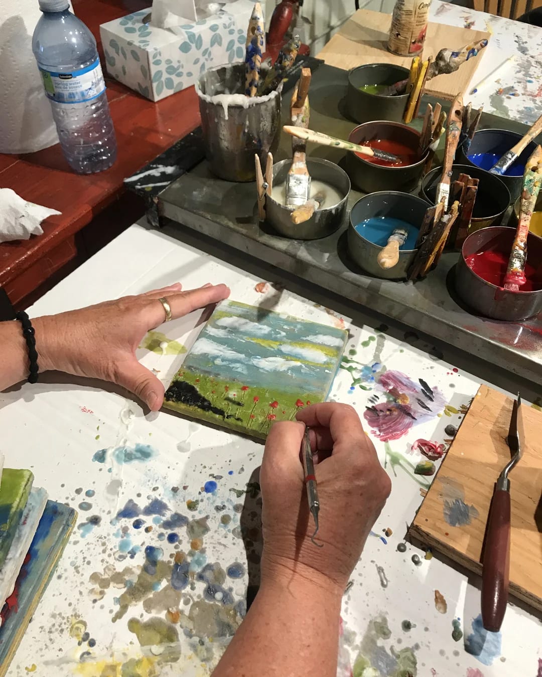 Encaustic painting workshop with professional artist/instructor, Andrew Csafordi at ANDARA Gallery in Prince Edward County