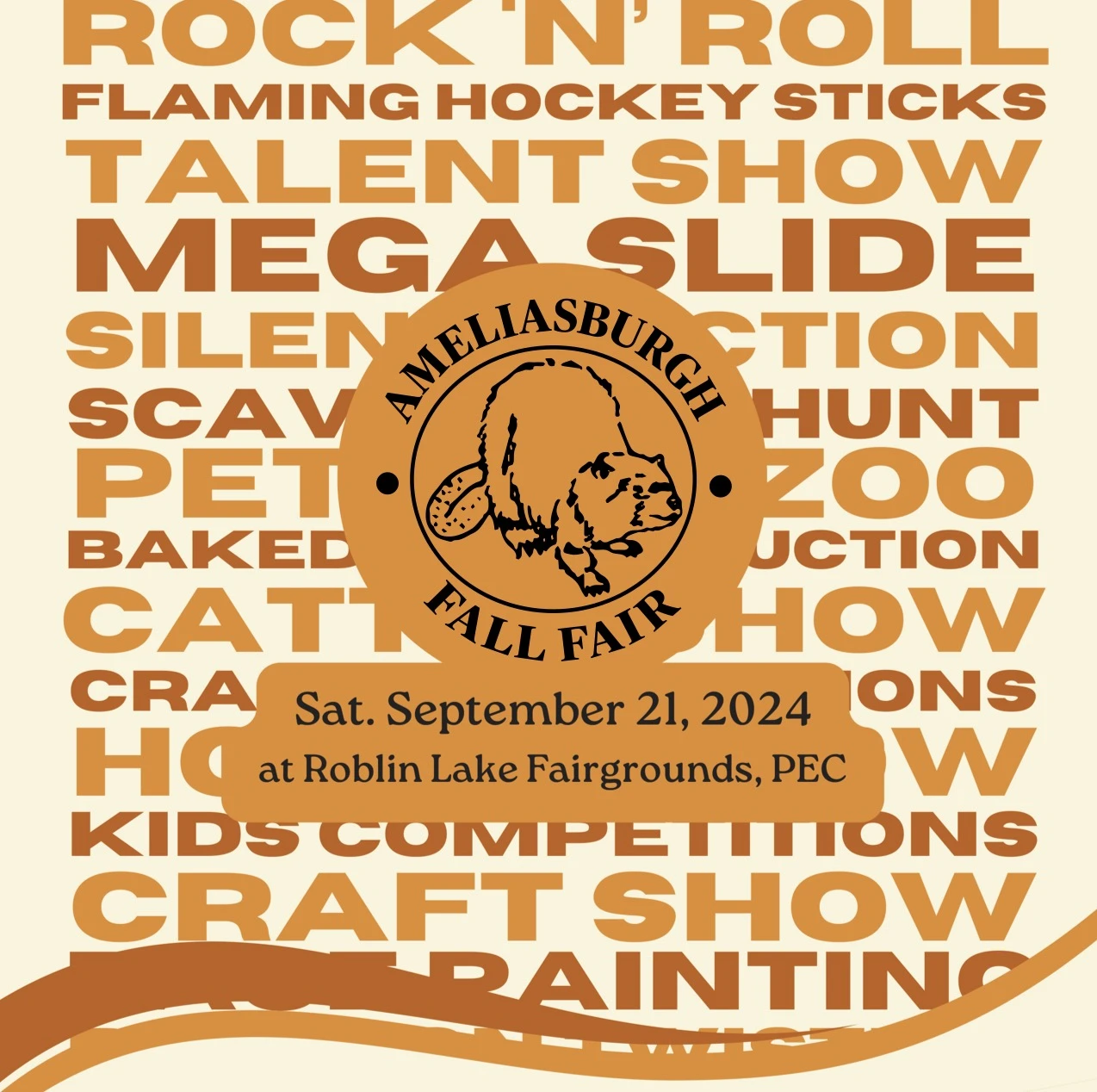 Ameliasburgh Fall Fair. Sat September 21, 2024 at Roblin Lake Fairgrounds PEC. 