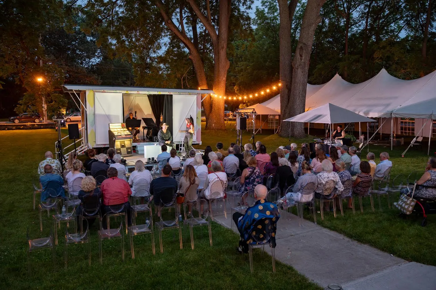 Théâtre Roulant's 2023 Jubilee performance of Back Of Hoards Station at The Cape in Picton. July 2023. Photo by David Vaughan
