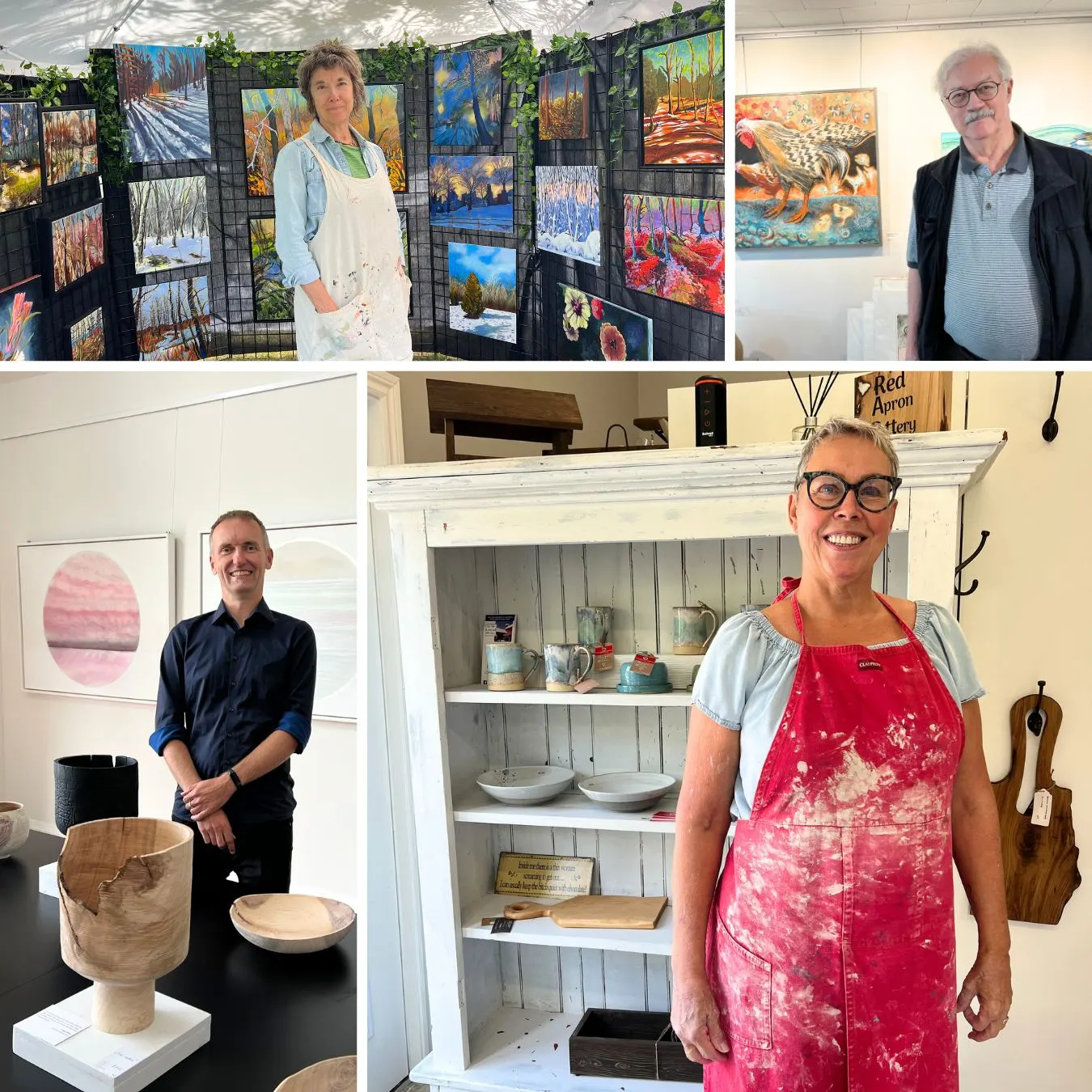 Clockwise from top left: Artists Tassie Notar, Richard Leach, Linda Vanderkolk and Andreas Krätschmer. Photos courtesy of Cindy Dow.