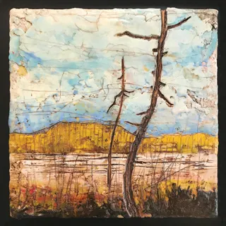 ANDARA Gallery's 5th Annual ODE TO JOY Holiday Art Show and Sale. Open daily thru December 23, 2024 - 11 AM to 5 PM. Encaustic Painting © Andrew Csafordi.