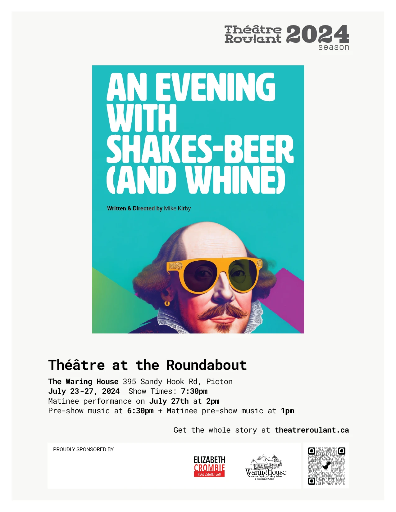 The official poster for An Evening with Shakes-Beer (and Whine) created by Touchwood Design Inc.