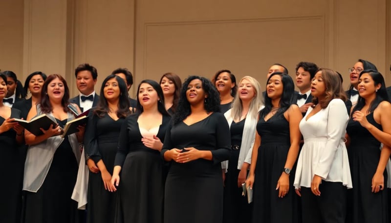 Chorale Les Voix du Cœur en répétition