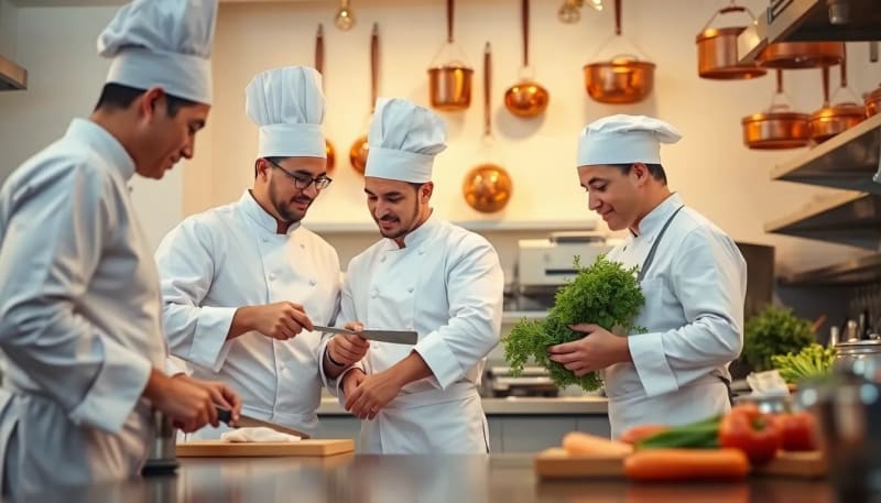 Chef préparant un plat