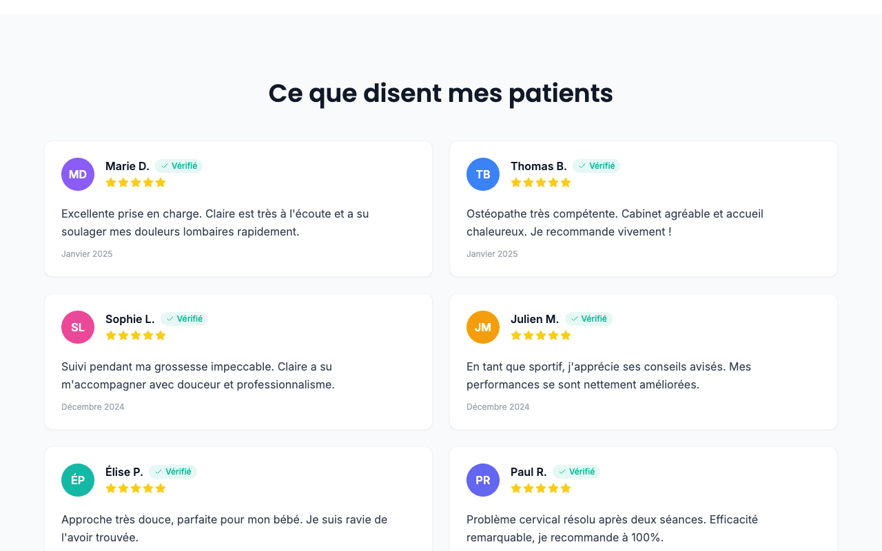 Aperçu Avis clients