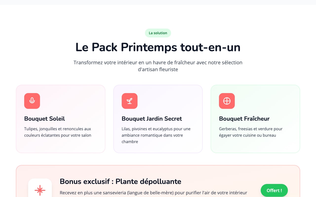 Aperçu Offre spéciale