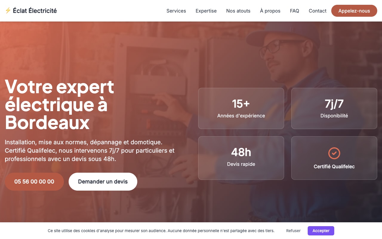 Site Éclat Électricité