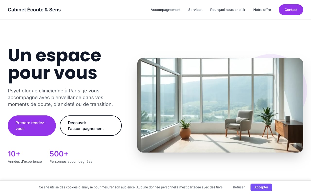 Site Cabinet Écoute & Sens